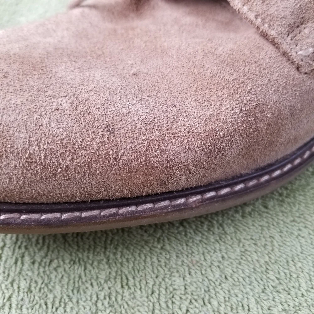 Steve Madden Men's Taupe Suede P-Crane Suede Leather Lace Up Oxfords Size 12